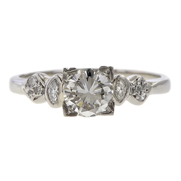 Hex gem ring-Vintage Engagement Ring, RBC 0.60ct