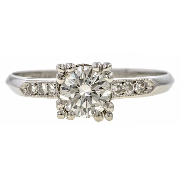 Smooth rim ring-Vintage Engagement Ring, RBC 0.65ct.