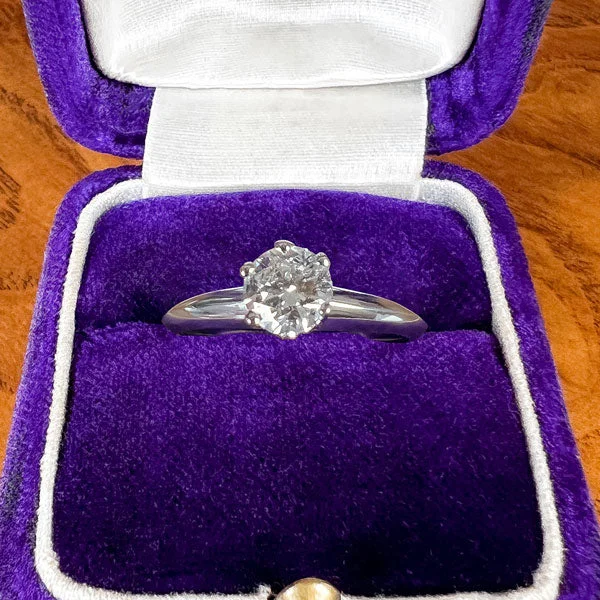 Leaning gem ring-Vintage Tiffany & Co Diamond Solitaire Engagement Ring, RBC 0.50ct.