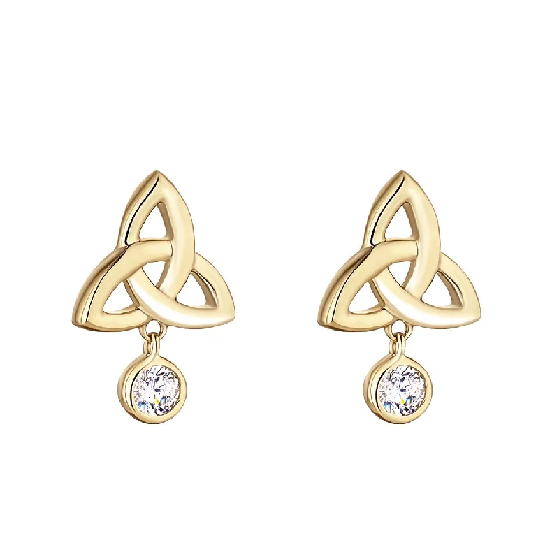 Dual-stone earrings-10K Gold Trinity Dangle Earrings