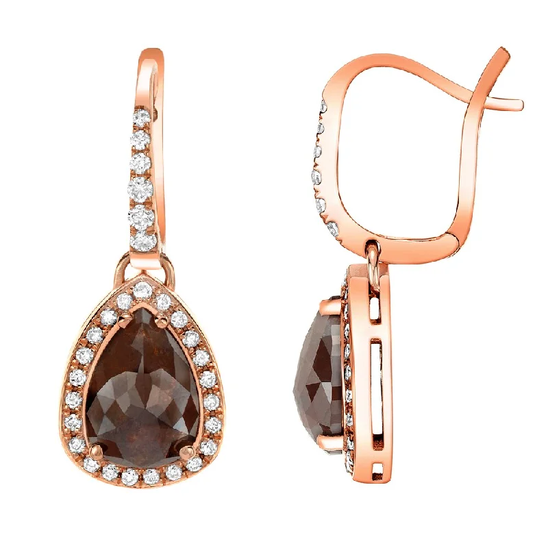 Leaning gem earrings-14k Rose Gold 2 4/5ct TDW Brown and White Diamond Earrings (H-I, SI1-SI2)