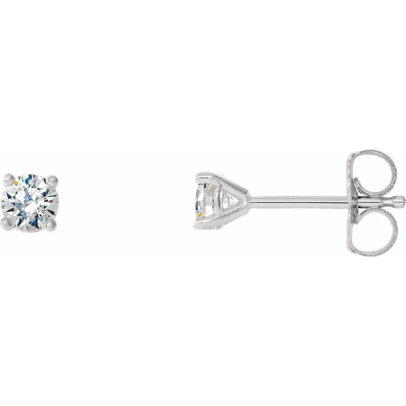 Framed design earrings-14k White Gold 1/4 CTW Diamond 4-Prong Cocktail-Style Stud Earring for Women