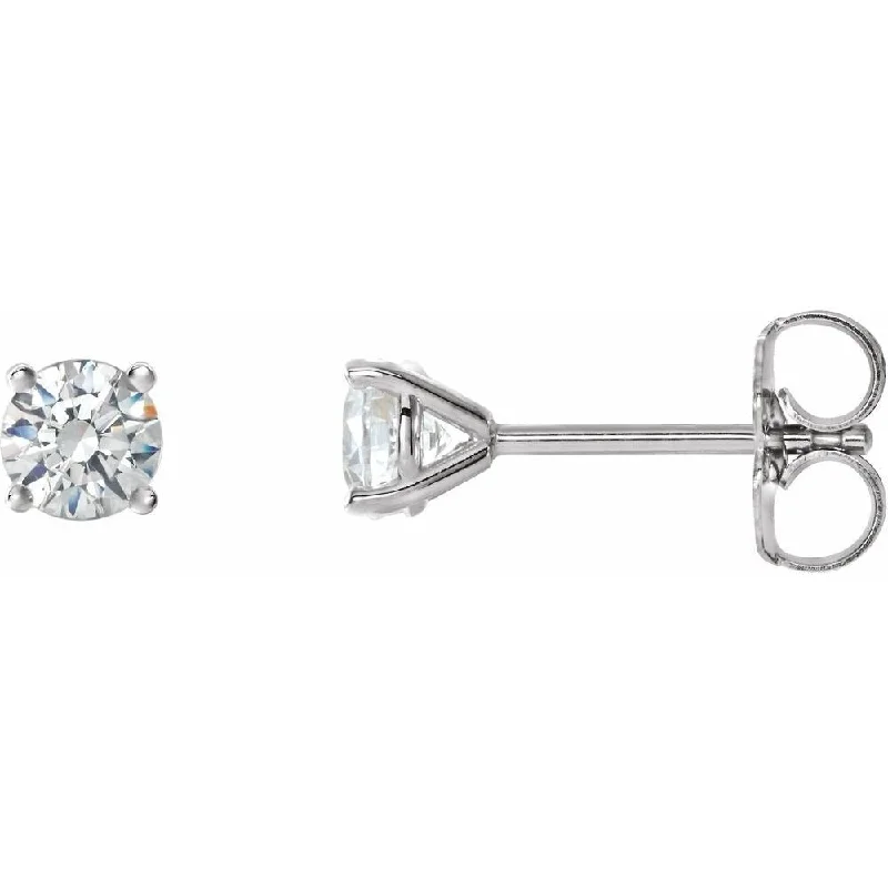 Framed design earrings-14k White Gold 3/4 CTW Diamond 4-Prong Cocktail-Style Stud Earring for Women