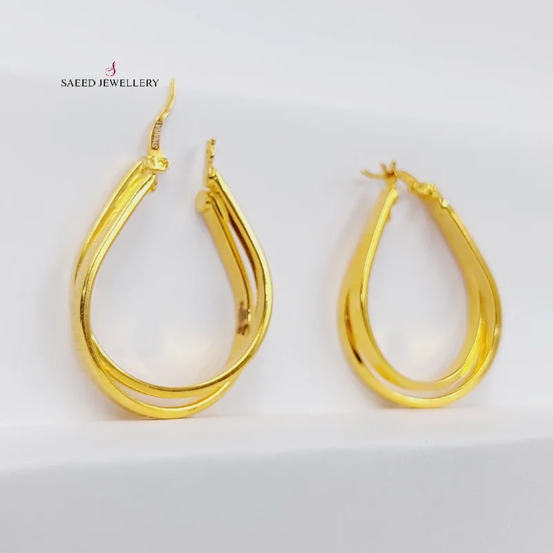 Inscribed initial earrings-Hoop Earrings