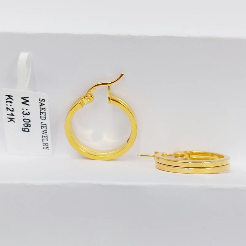 Shiny gold earrings-Hoop Earrings