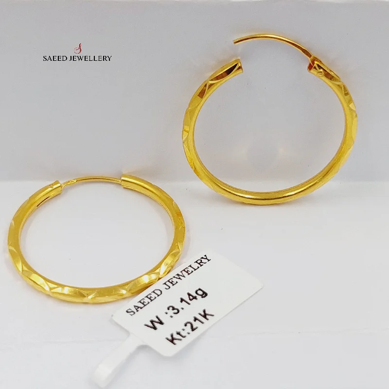 Contoured earrings-Hoop Earrings