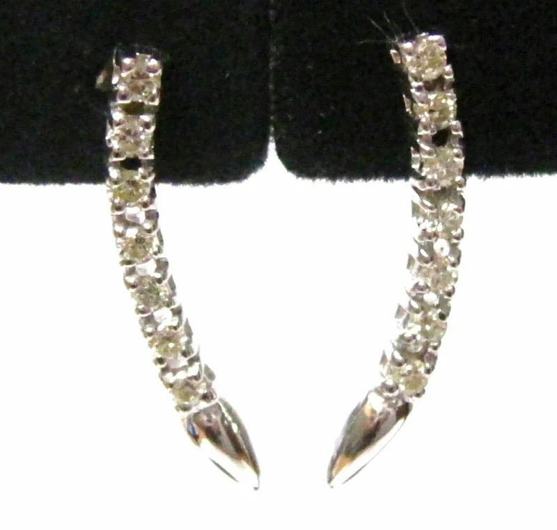 Deep-set earrings-.45 TCW Round Cut Diamond Single Strand Drop/Dangle Earrings H SI-1 14k Gold