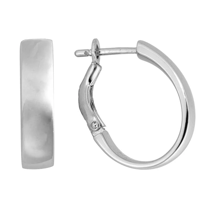 Light silver earrings-Mountz Collection Oval Hoop with Hinged Leverback in Sterling Silver