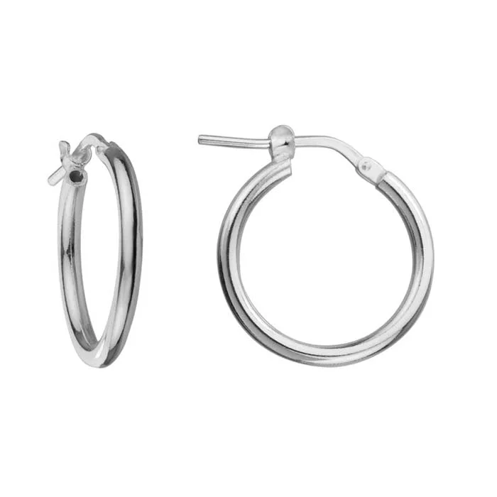 Perforated earrings-Mountz Collection 20MM Round Hoop Earrings in Sterling Silver