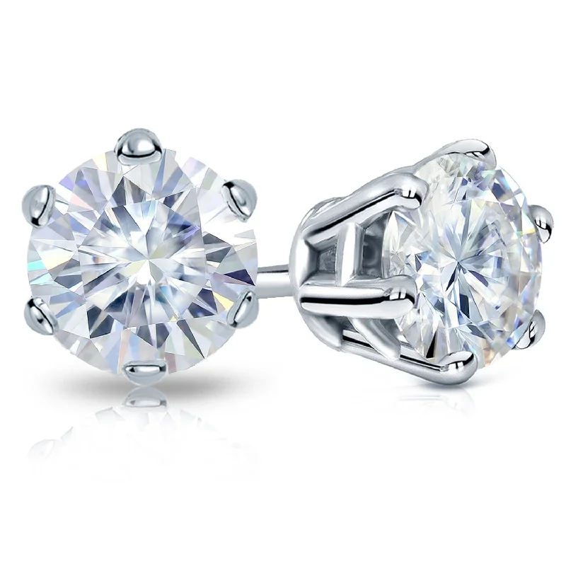 Angular gem earrings-Auriya 14k Gold 1 carat TW Round Moissanite Stud Earrings - 5 mm