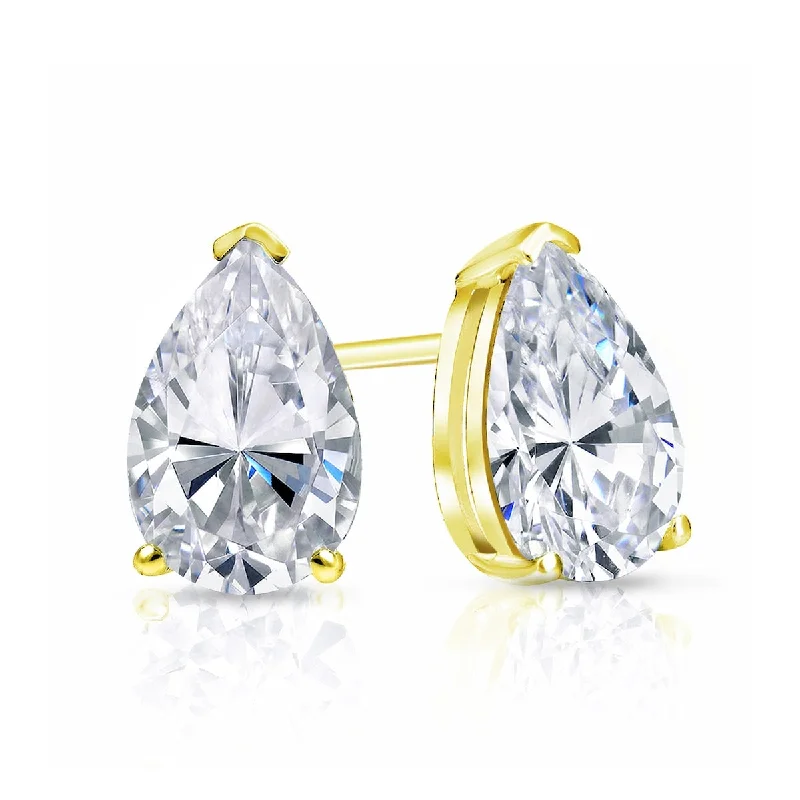 Shiny molybdenum earrings-Auriya 14k Gold 1ctw Pear Shape Diamond Stud Earrings (I-J, I1-I2)