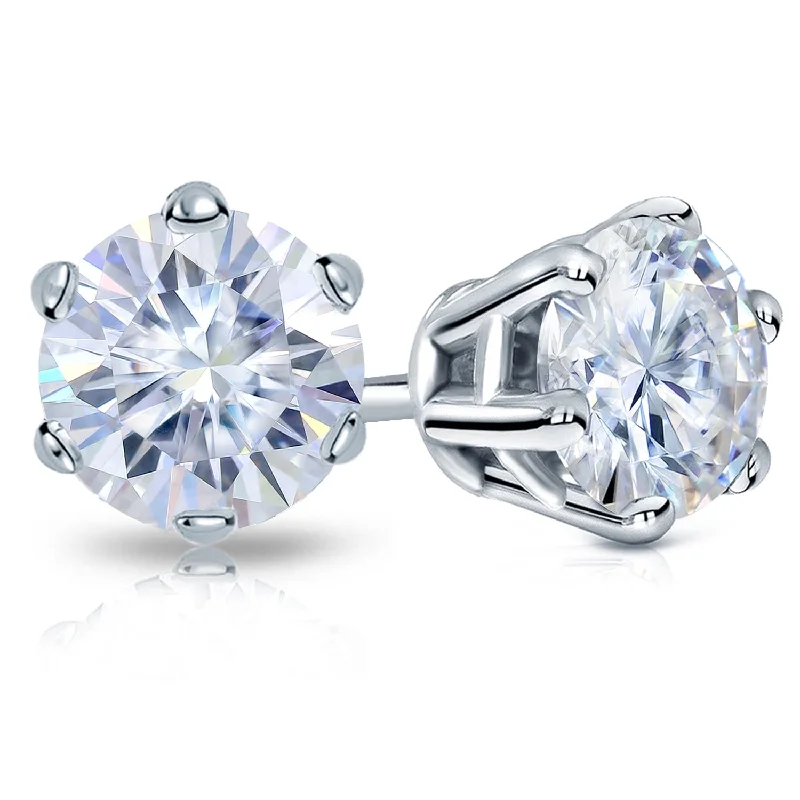 Encased gem earrings-Auriya 5ctw Round Moissanite Stud Earrings 14k Gold