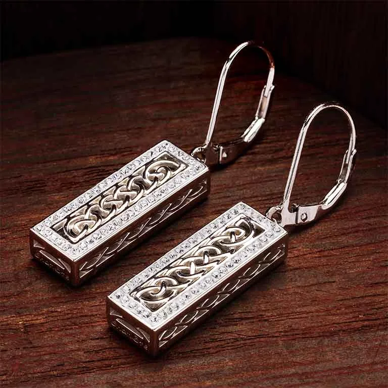 Frayed edge earrings-Celtic Ingot Sterling Silver Earrings