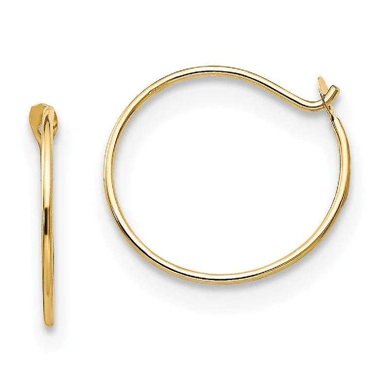 Inscribed initial earrings-Curata 14k Yellow Gold 10x1mm Polished Small Endless Hoop Earrings