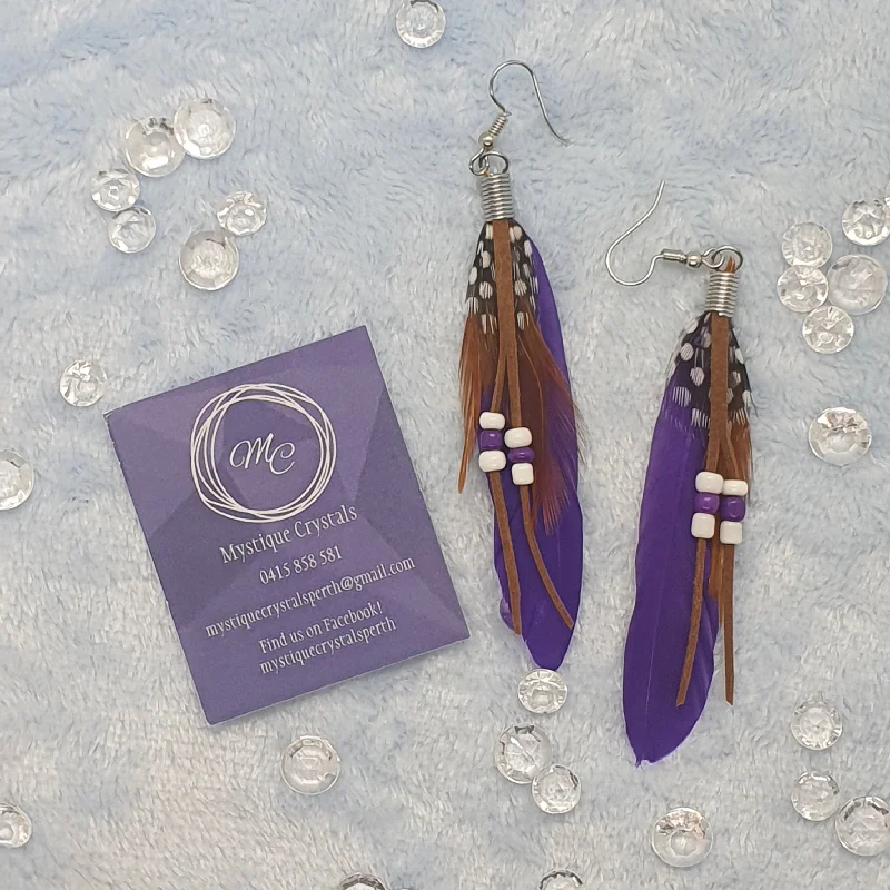 Tied knot earrings-Feather Earrings