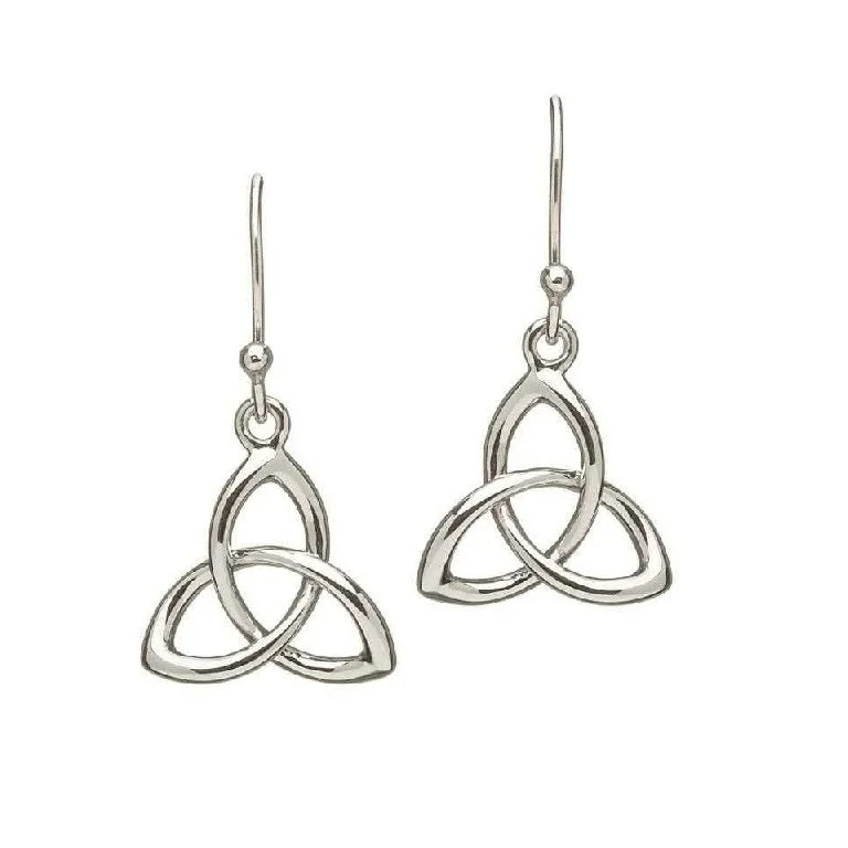 Leaning gem earrings-Trinity Knot Drop Earrings