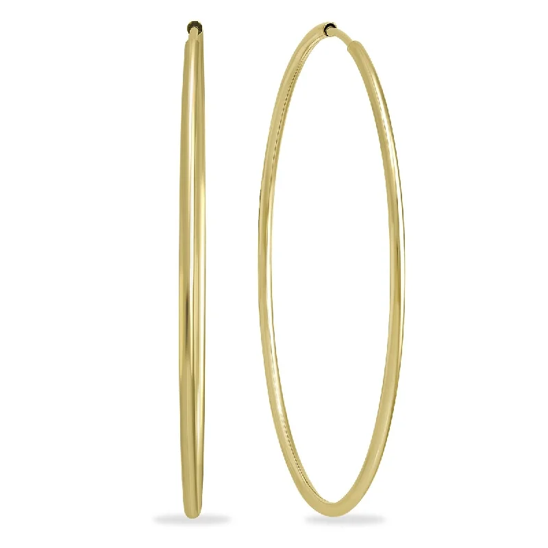 Leaning gem earrings-Marquee Jewels 1 3/4 Inch Endless 14K Yellow Gold Filled Hoop Earrings