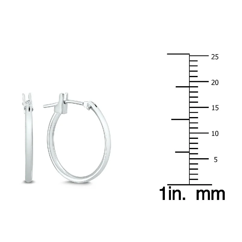 Elevated tier earrings-Marquee Jewels 14K White Gold 18MM Hoop Earrings (1.5MM Gage)