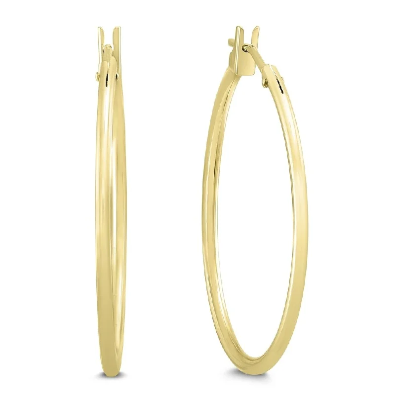 Narrow-tier earrings-Marquee Jewels 14K Yellow Gold 25MM Hoop Earrings (1.5MM Gage)