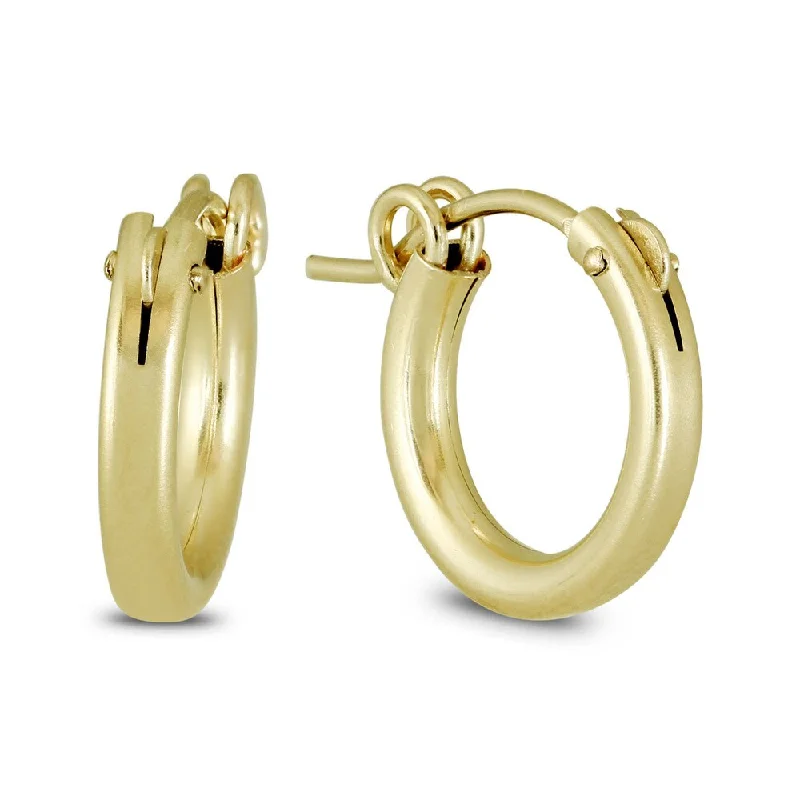 Ridge motif earrings-Marquee Jewels 14k Yellow Gold Filled Hoop Earrings