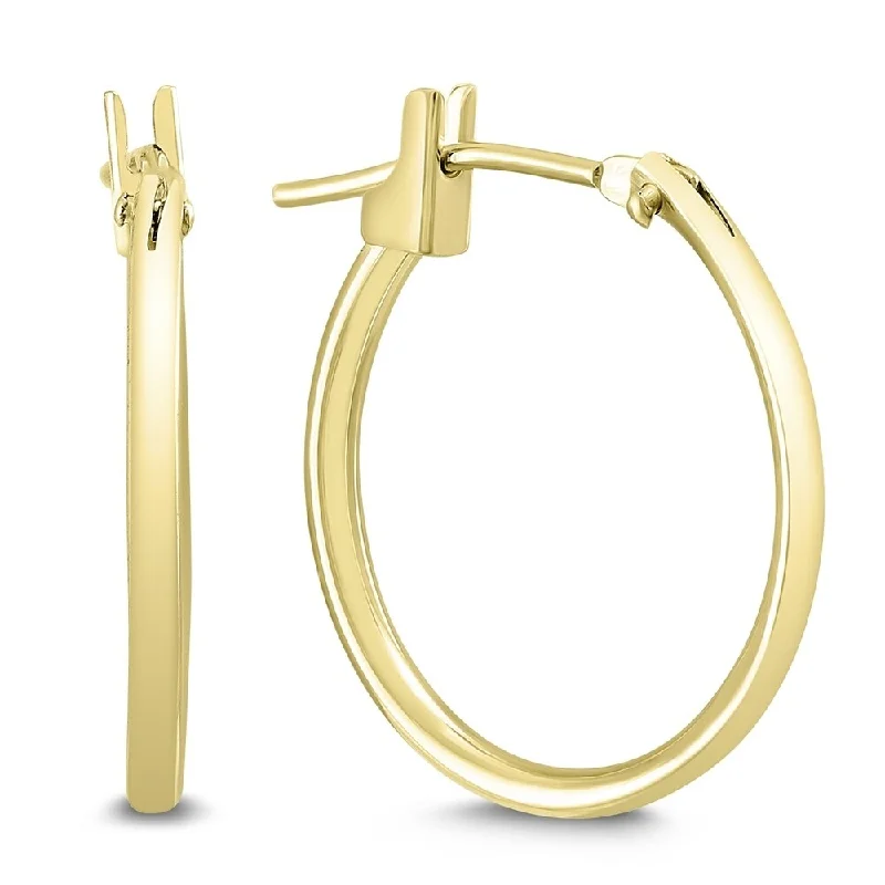 Tapered gem earrings-Marquee Jewels 16MM Hoop Earrings in 14K Yellow Gold