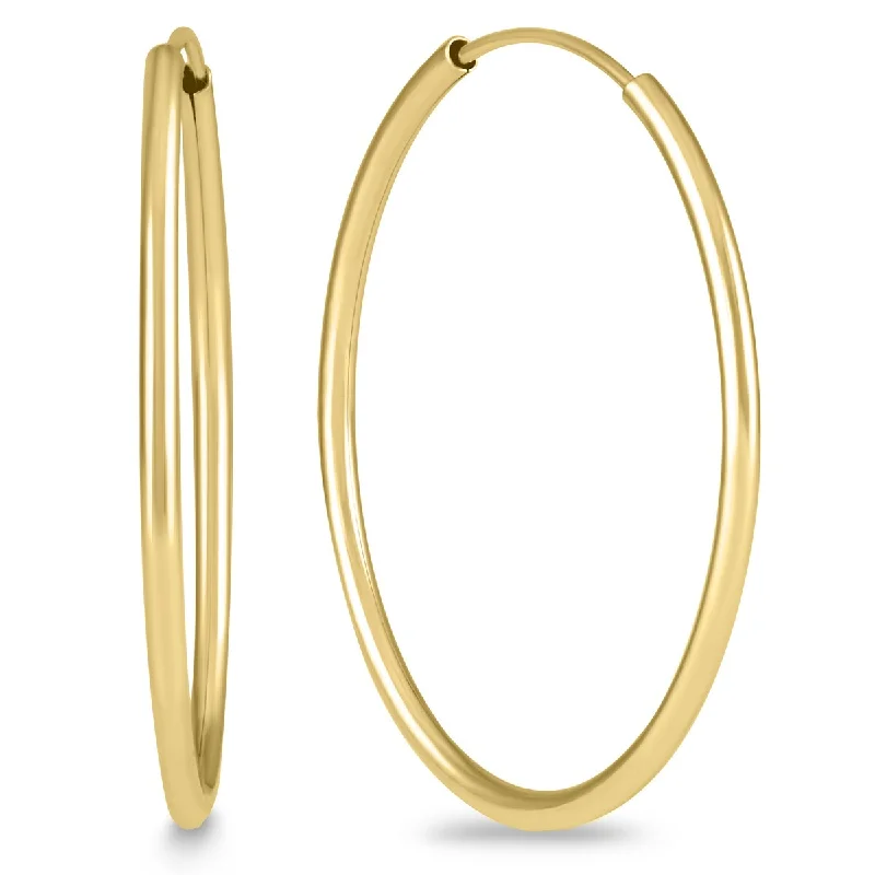 Shaded gem earrings-Marquee Jewels 30mm Endless 14K Yellow Gold Filled Hoop Earrings