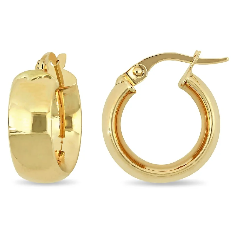 Satin iron earrings-Miadora 10k Yellow Gold Huggie Hoop Earrings