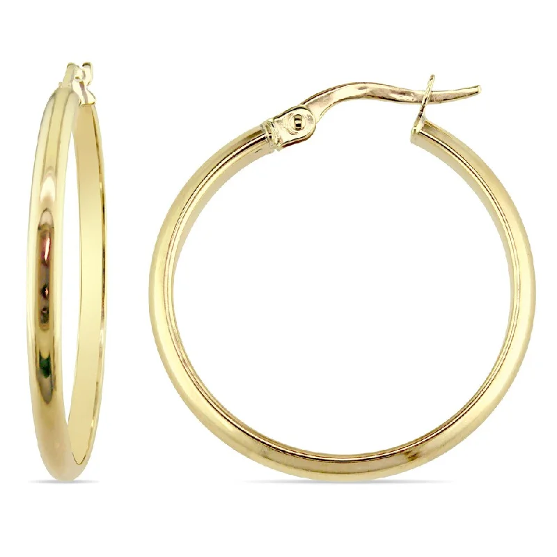 Bold granite earrings-Miadora 10k Yellow Gold Polished Clip-On Hoop Earrings