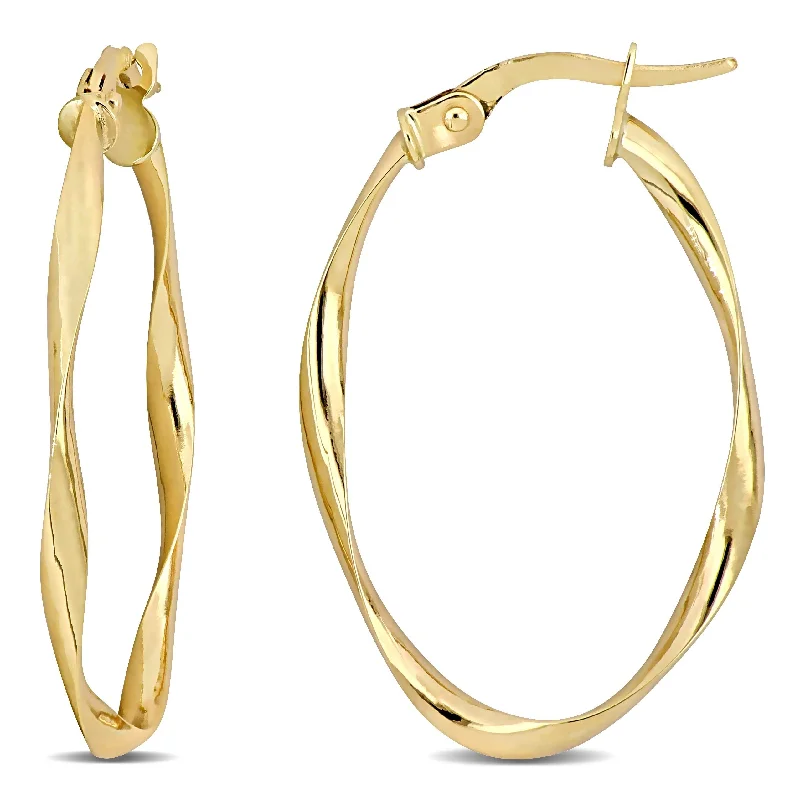 Celestial moon earrings-Miadora 10k Yellow Gold Twisted Hoop Earrings