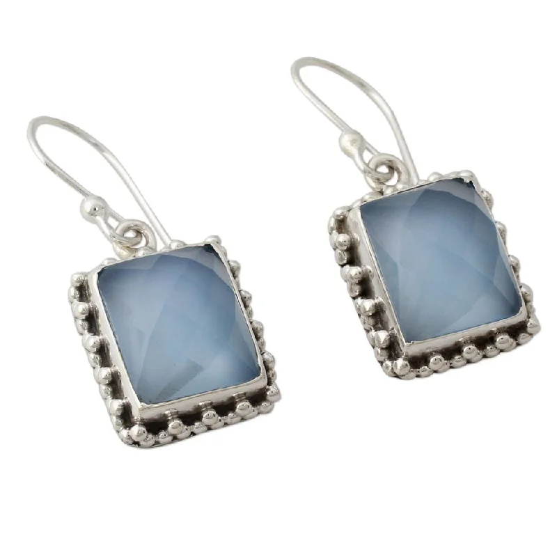 Packed sapphire earrings-NOVICA Sterling Silver Dangle Earrings, 'Good Will Spirit' (India) - 1.3*0.5