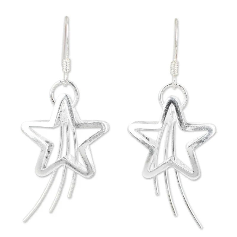 Perforated earrings-NOVICA Sterling Silver 'Shooting Stars' Earrings