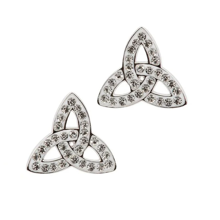 Elevated tier earrings-Swarovski Crystal Trinity Knot Earrings