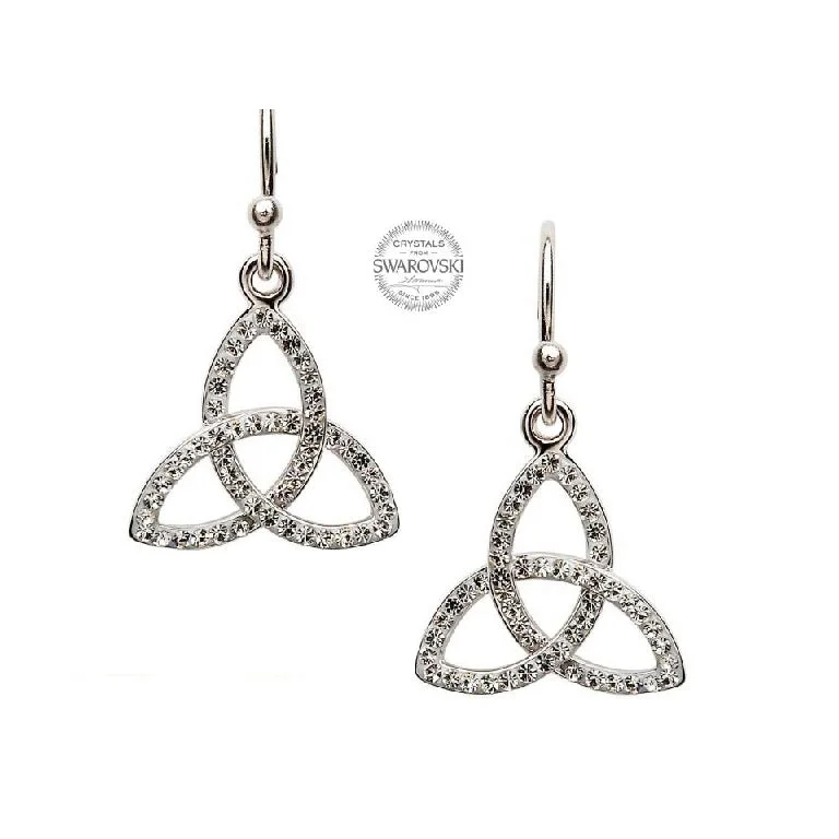 Rich garnet earrings-Swarovski Crystals Trinity Knot Drop Earrings