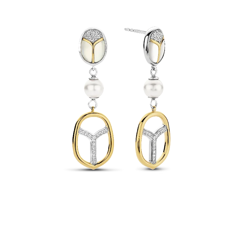 Satin granite earrings-TI SENTO Earrings 7995MW