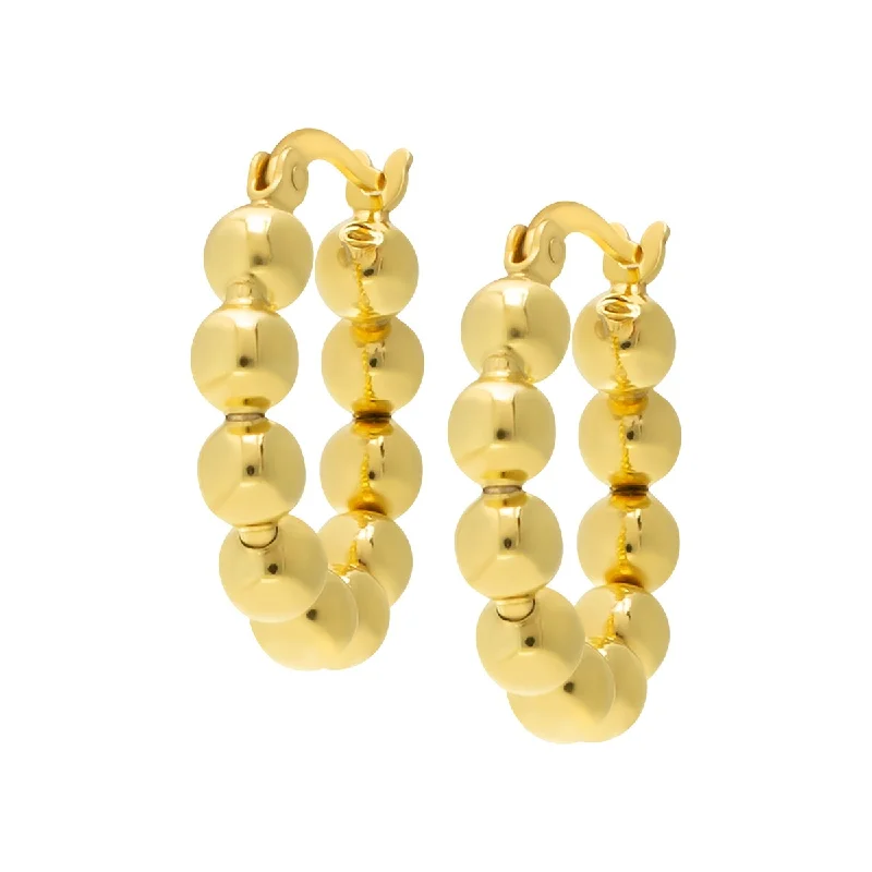 Tapered gem earrings-Victoria Townsend Gold Over Sterling Silver Bubble Small Hoop Earring