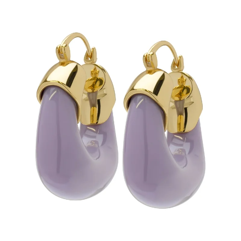 Bold granite earrings-Victoria Townsend Gold Plated Chucky Resin Hoop Earring