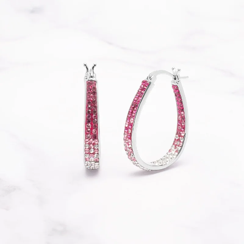 Fine-edged earrings-Victoria Townsend Inside Out White & Pink Crystal Hoop Earrings