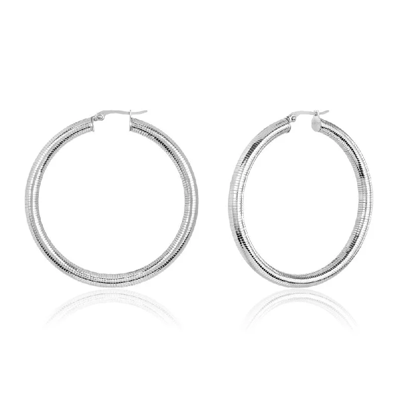 Smooth-cut earrings-Women's Large Hoop Stainless Steel Earrings