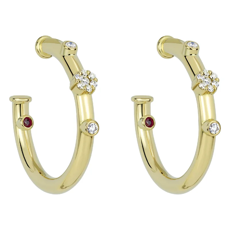 Earrings - Ruby And Diamond