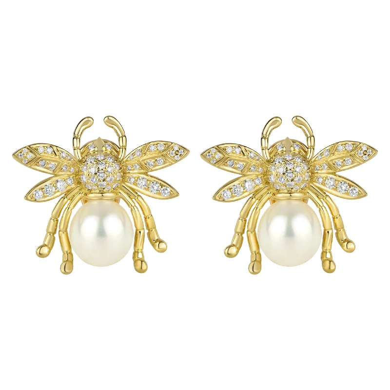 Earrings - South Sea Pearl And Diamond