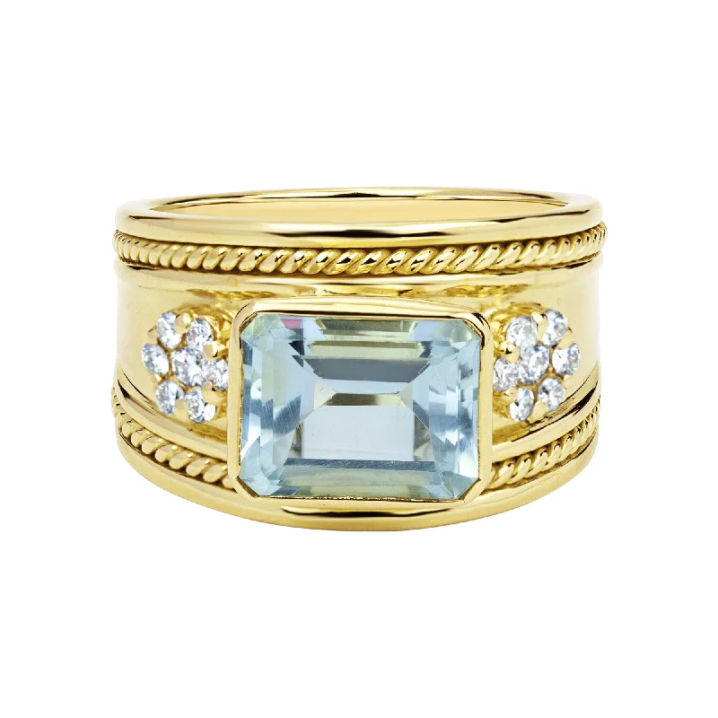 Ring - Aquamarine And Diamond