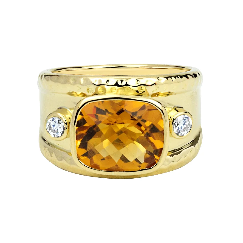 Ring - Citrine And Diamond