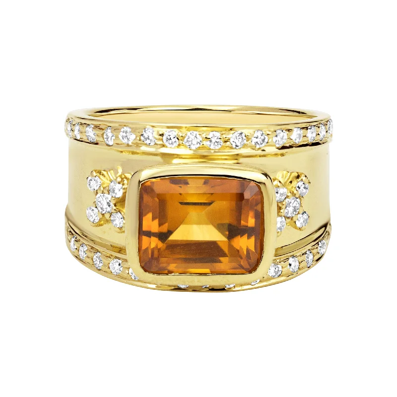 Ring - Citrine And Diamond