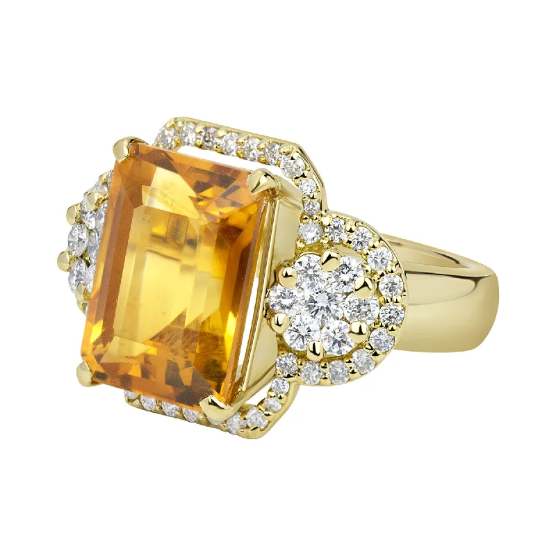 Ring - Citrine And Diamond